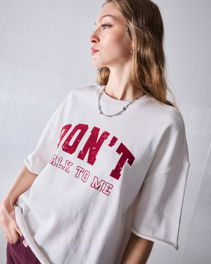 POLERA FOSTER CROP TEXTO