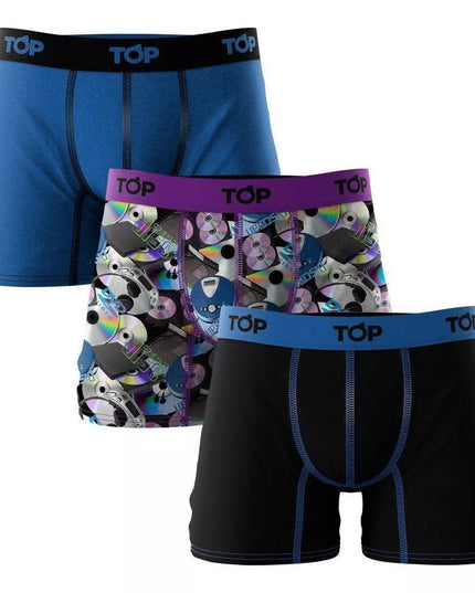 PACK 3 BOXER TOP MICROFIBRA ESTAMPADO - BONZER
