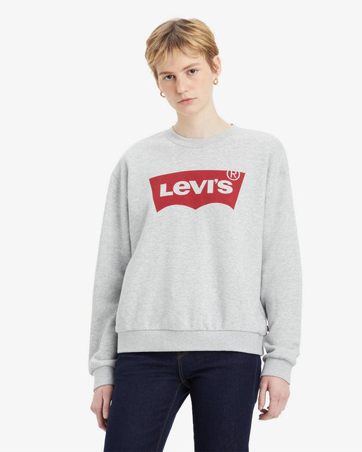 Polerón LEVI'S poleron levi's everyday crew en color gris