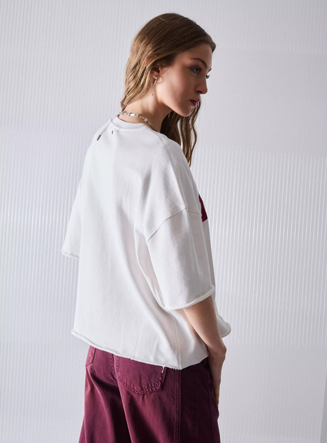 POLERA FOSTER CROP TEXTO