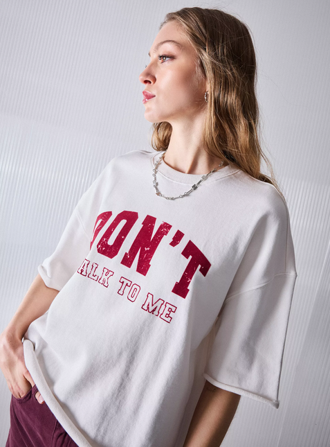POLERA FOSTER CROP TEXTO - MAWI