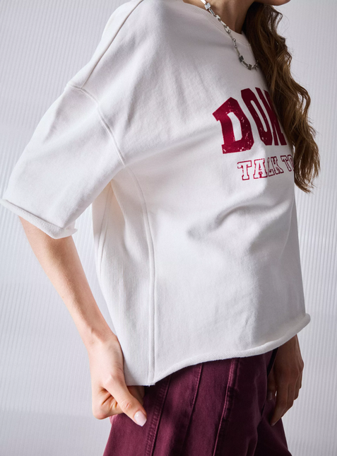 POLERA FOSTER CROP TEXTO