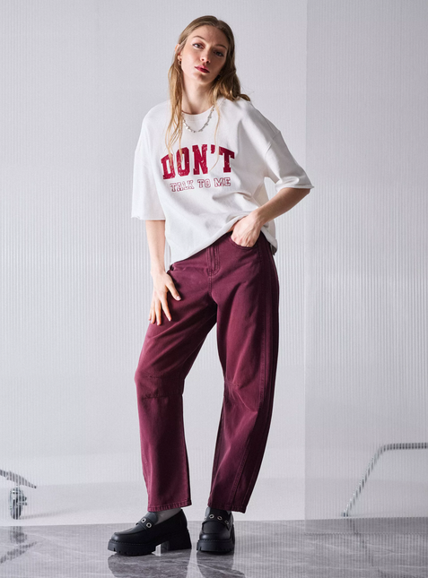 POLERA FOSTER CROP TEXTO