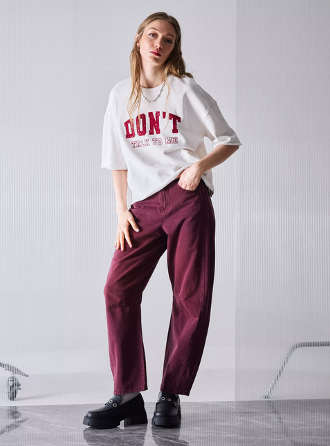 POLERA FOSTER CROP TEXTO