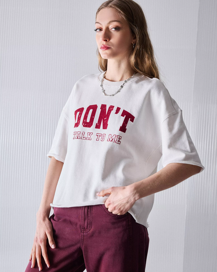 POLERA FOSTER CROP TEXTO