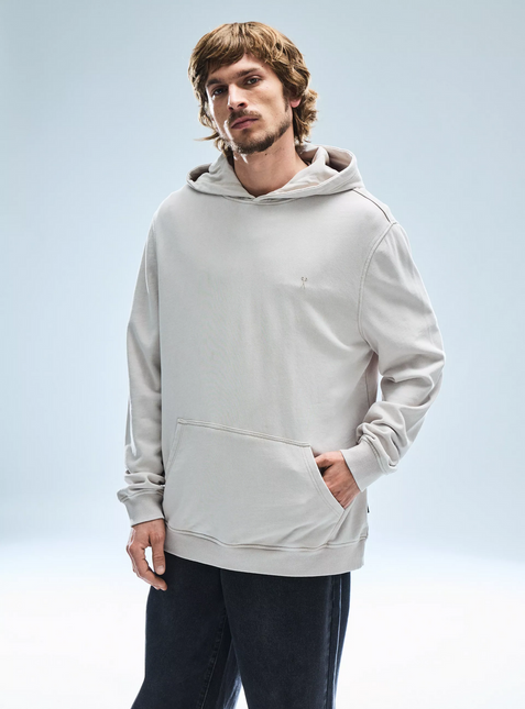 Polerón FOSTER poleron foster hoodie canguro lavado en color blanco