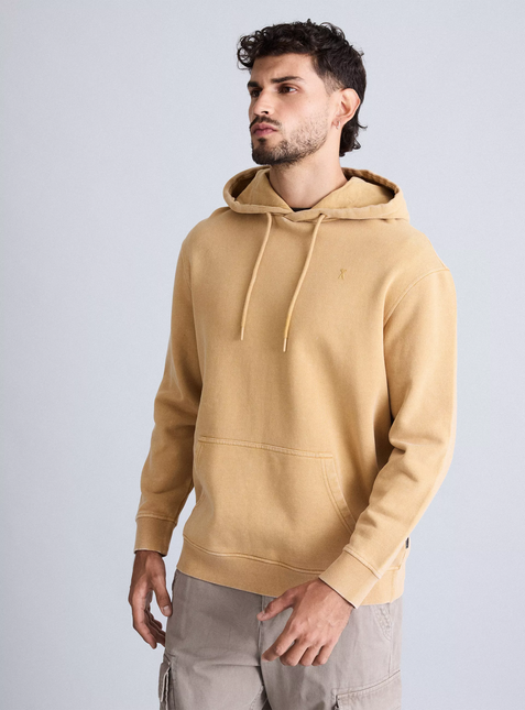 Poleron Foster Hoodie Con Fleece Grueso en color amarillo.