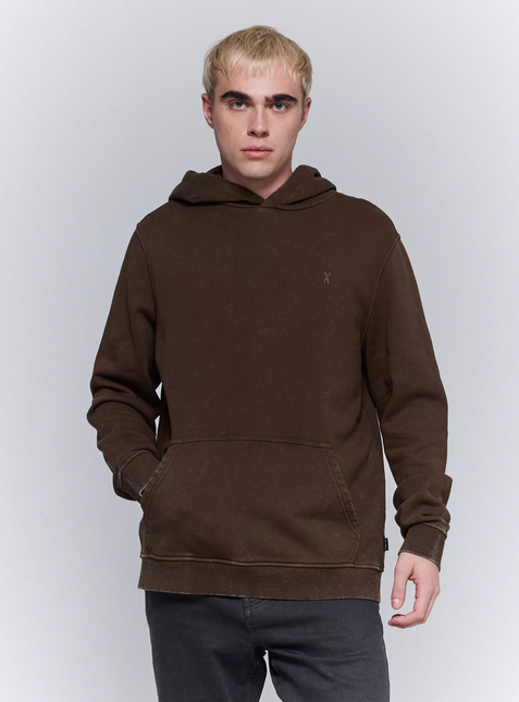 Poleron Foster Hoodie en color café.