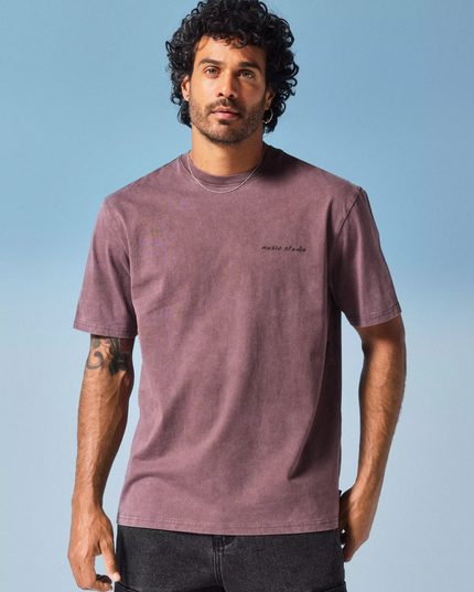 Polera FOSTER POLERA FOSTER RELAJADA CON PRINT en color café