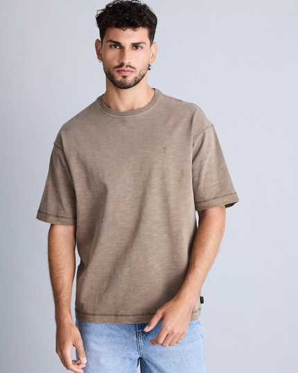 Polera FOSTER POLERA FOSTER OVERSIZE RELAJADA en color café