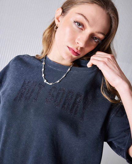 POLERA FOSTER CROP TEXTO