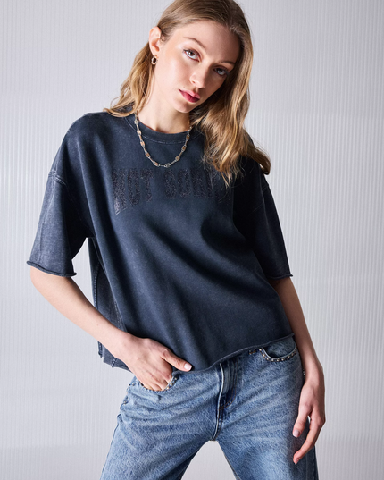 POLERA FOSTER CROP TEXTO