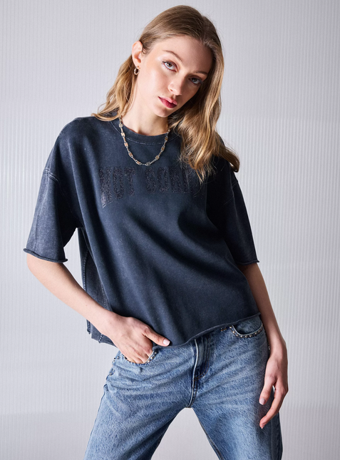 POLERA FOSTER CROP TEXTO