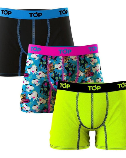 PACK 3 PRINTED MICROFIBER BOXER TOP
