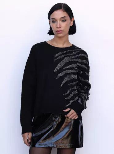Accesorio FOSTER sweater foster animal lurex en color negro