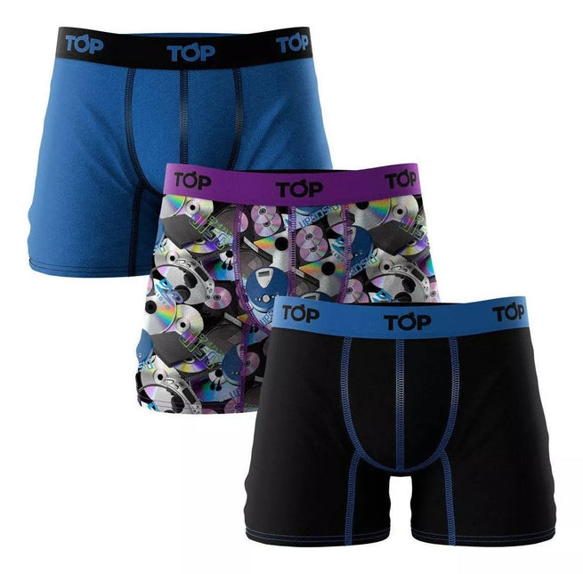 PACK 3 BOXER TOP MICROFIBRA ESTAMPADO - BONZER