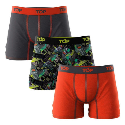 PACK 3 BOXER TOP MICROFIBRA ESTAMPADO - BONZER